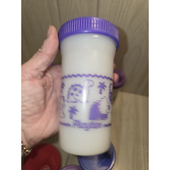 Vtg 90s Playtex Sippy Cups Valves Lot Of 10 Dinosaur Fish Chick Train Flaw Read - Picture 13 of 16